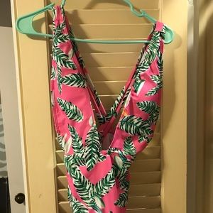 Milan Pink Palm Print Swimsuit size M
